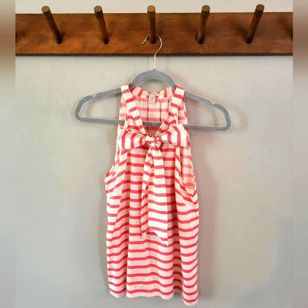 J. Crew Sleeveless Silk Blouse | Pink and White Stripes
